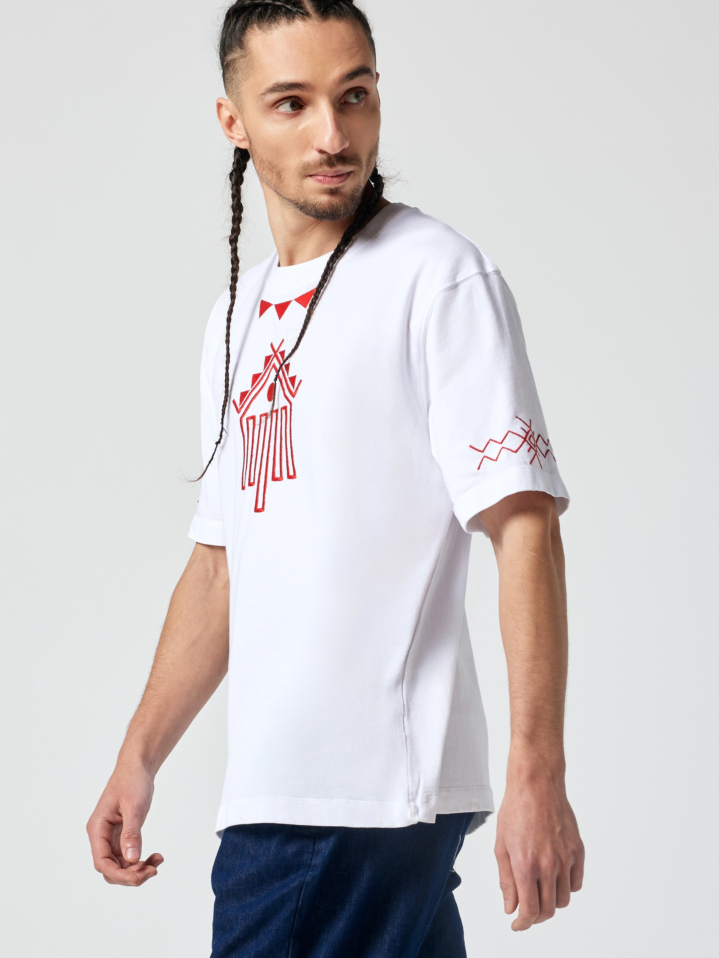 Tricou Alb Cer și Pământ