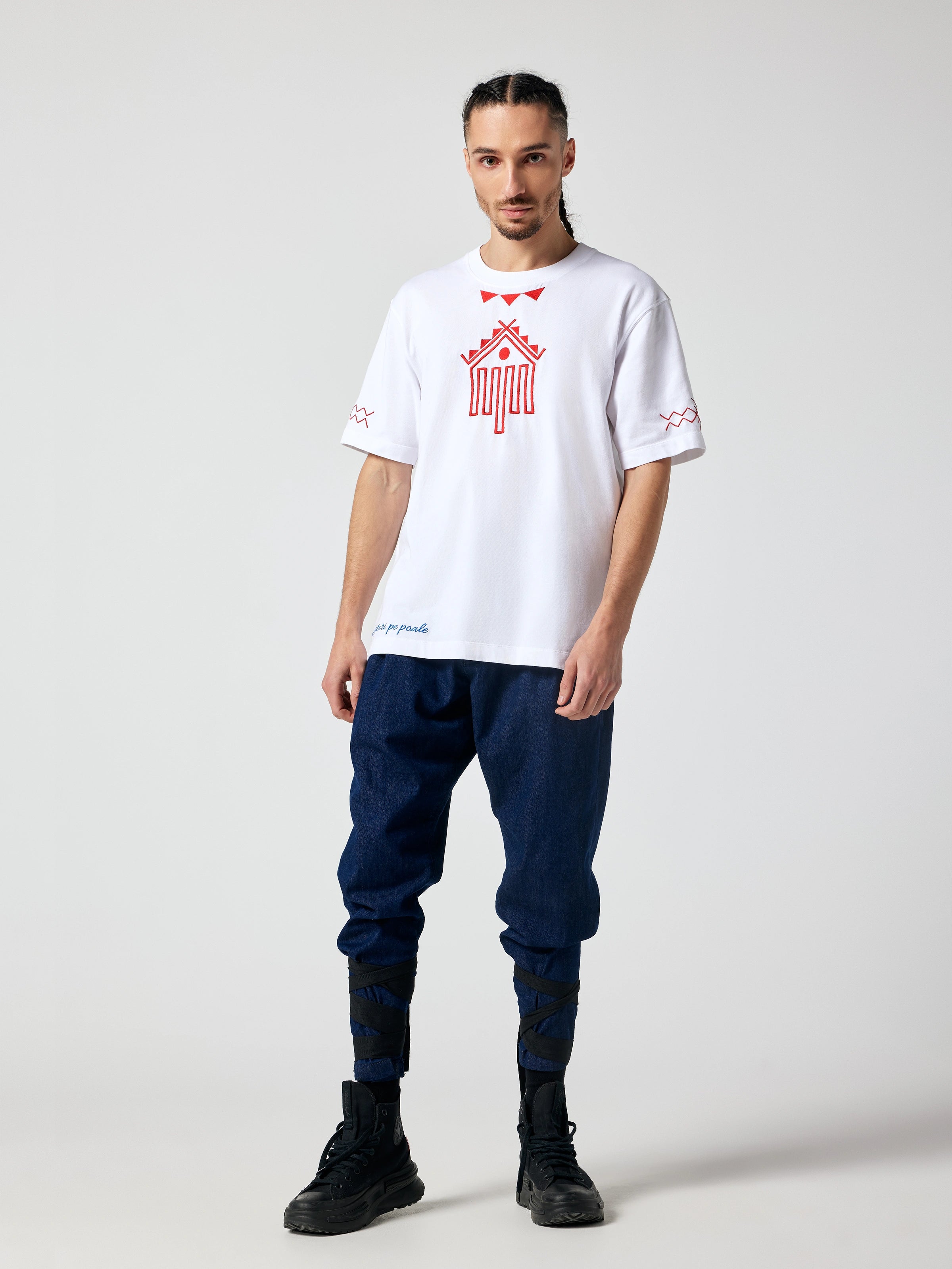 Tricou Alb Cer și Pământ